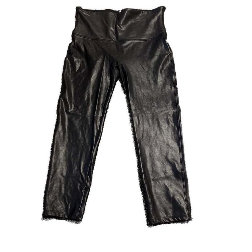 SPANX Original Faux Leather Cropped MobWives Glam Compression Leggings